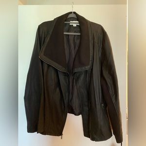 Black Faux Leather Jacket.